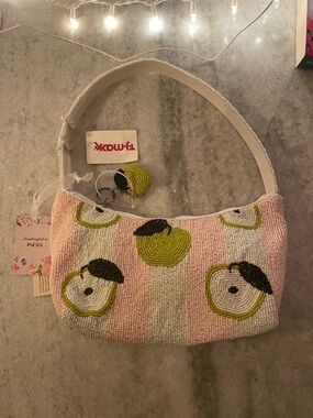 NWT Beaded Green Apple bag